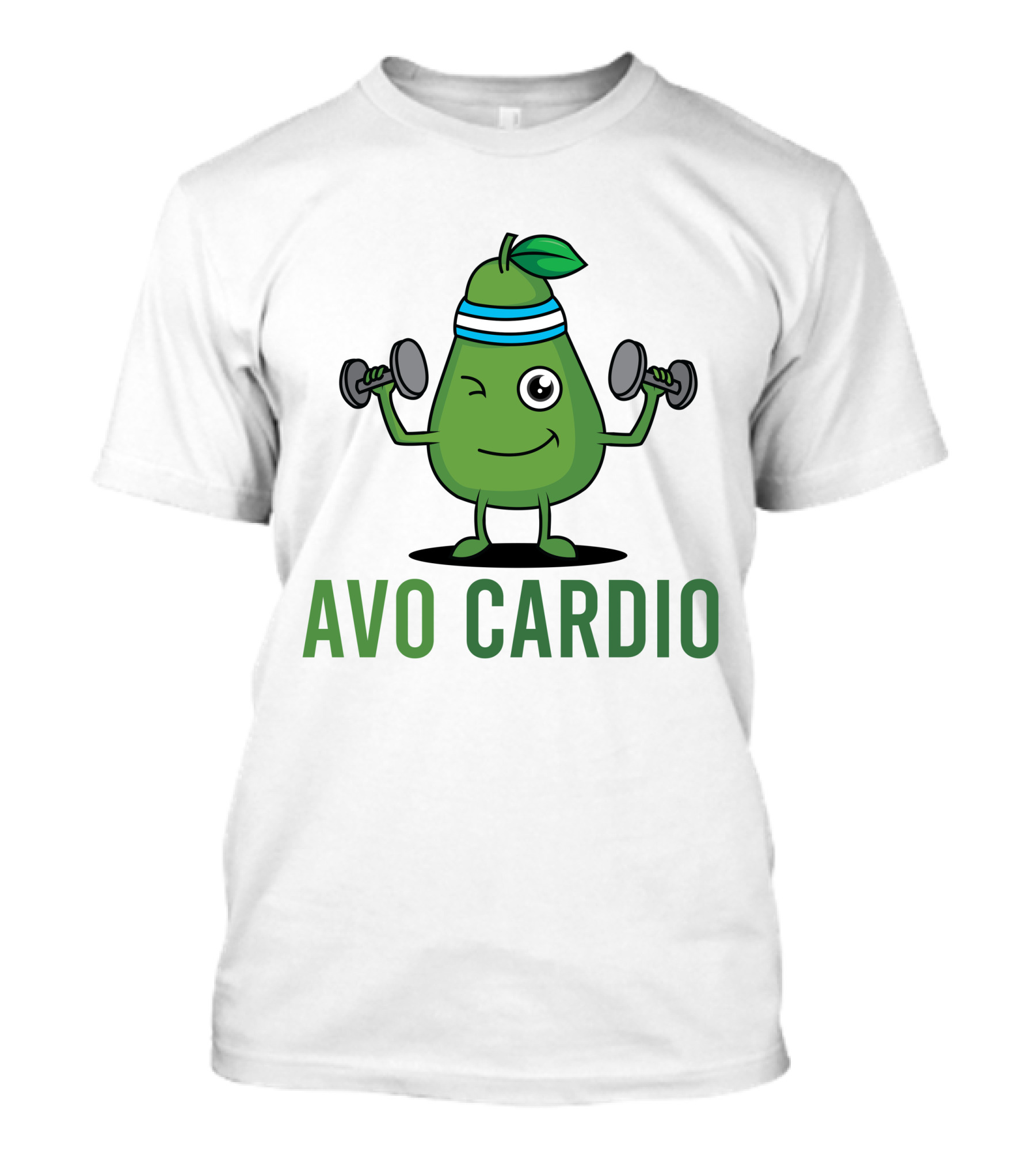 Avo Cardio Winking Avocado Dumbbell Workout T-Shirt