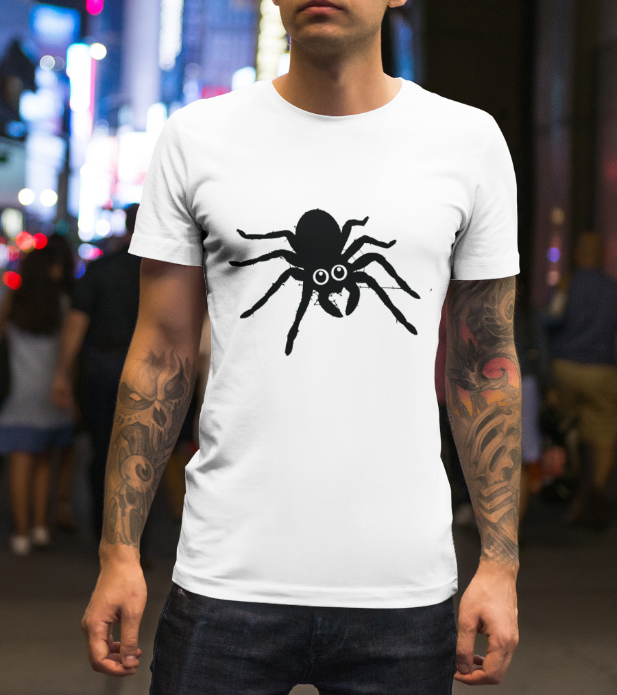 Cute Spider With Big Eyes In Web T-Shirt
