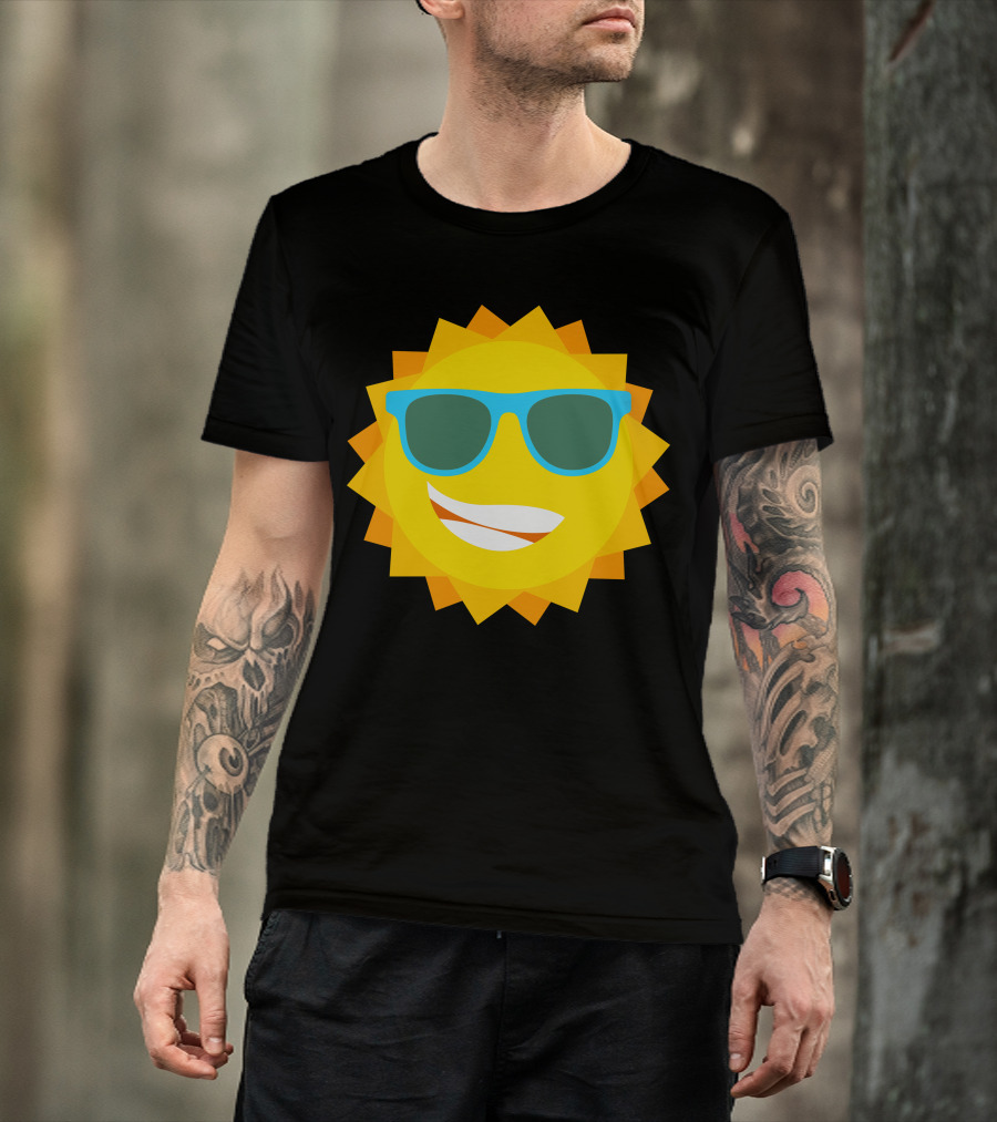 Cool Sun With Blue Sunglasses T-Shirt