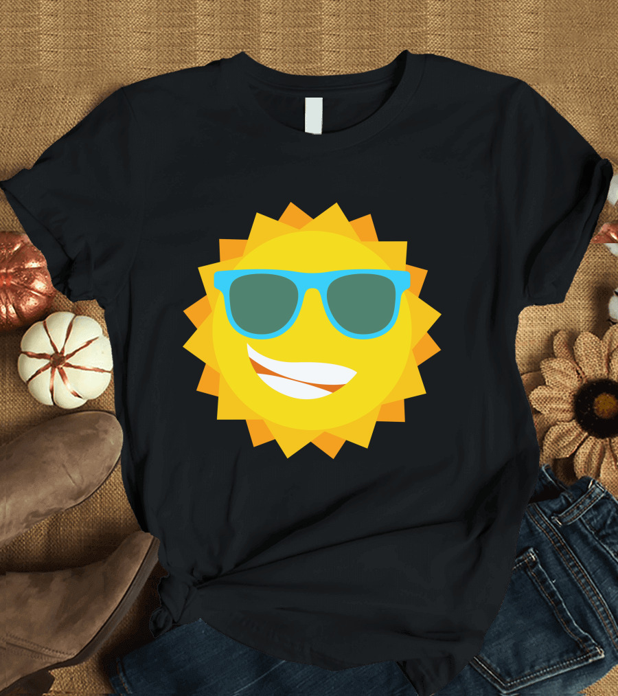 Cool Sun With Blue Sunglasses T-Shirt