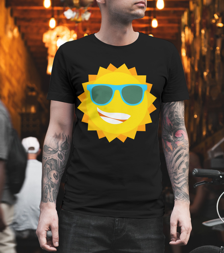Cool Sun With Blue Sunglasses T-Shirt