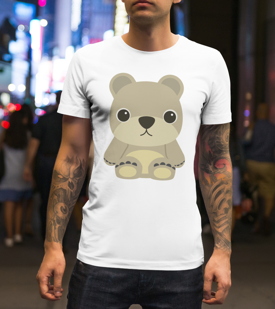 Cute Baby Bear Cartoon Plush Toy T-Shirt