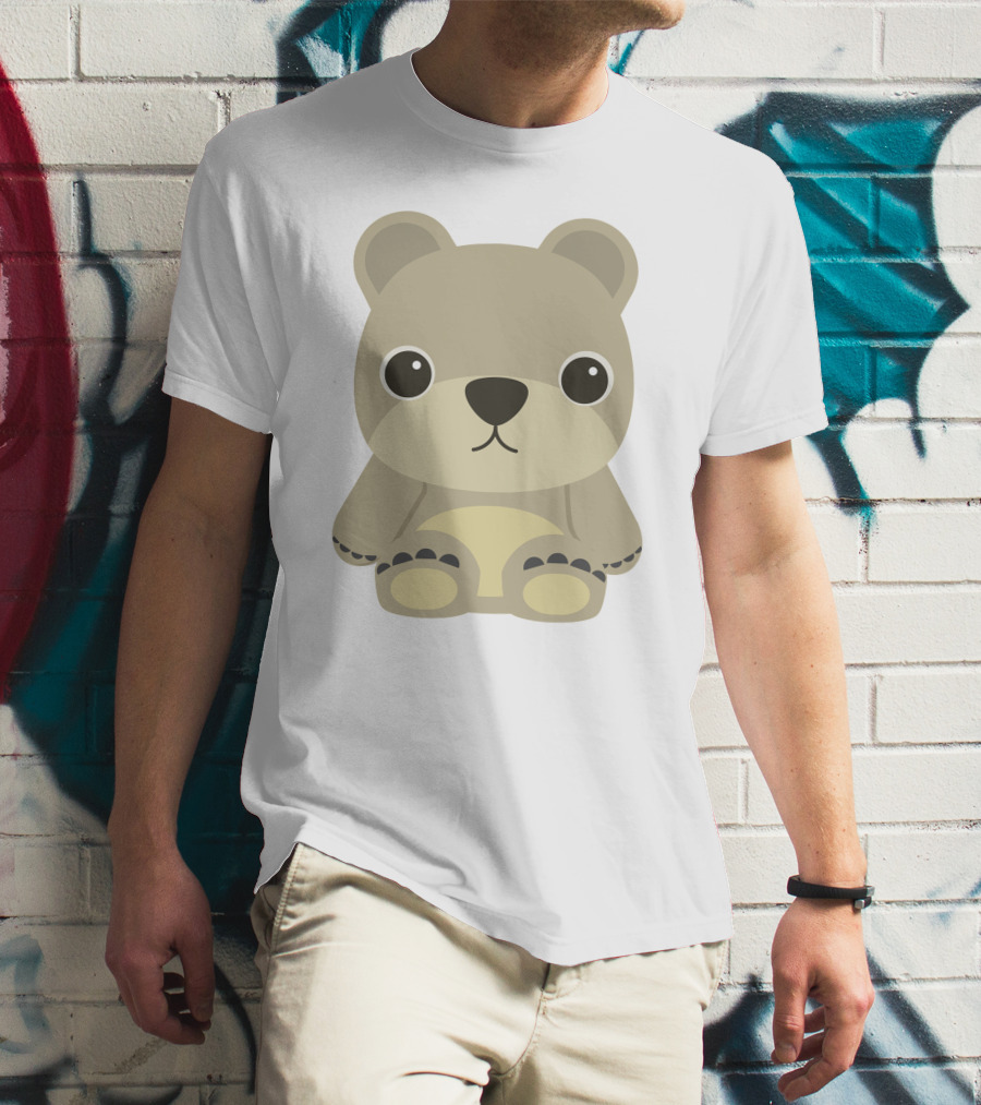 Cute Baby Bear Cartoon Plush Toy T-Shirt