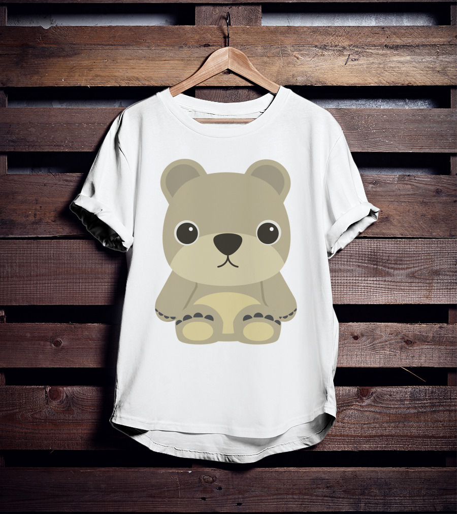 Cute Baby Bear Cartoon Plush Toy T-Shirt