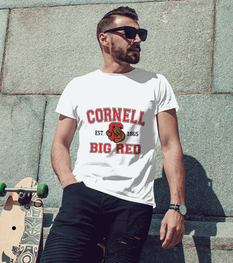 Cornell University Big Red Bear Logo Est 1865 T-Shirt