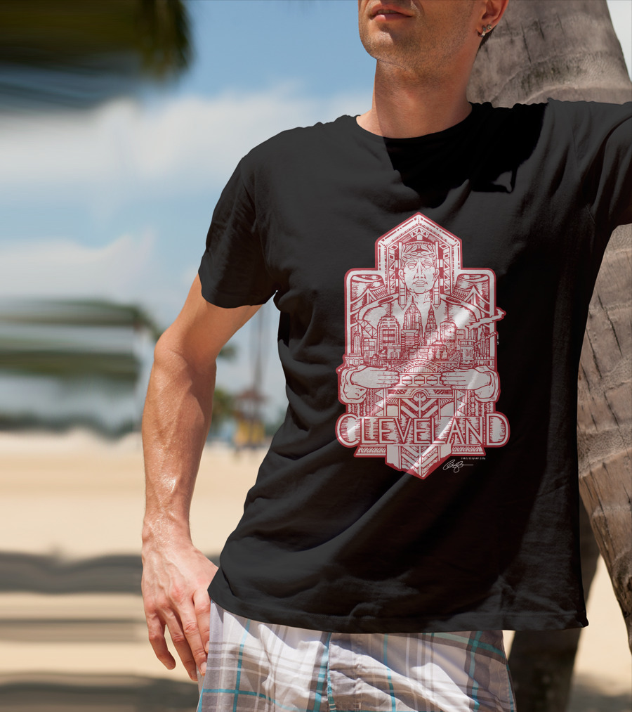 Cleveland Cityscape Guardian Red Line T-Shirt