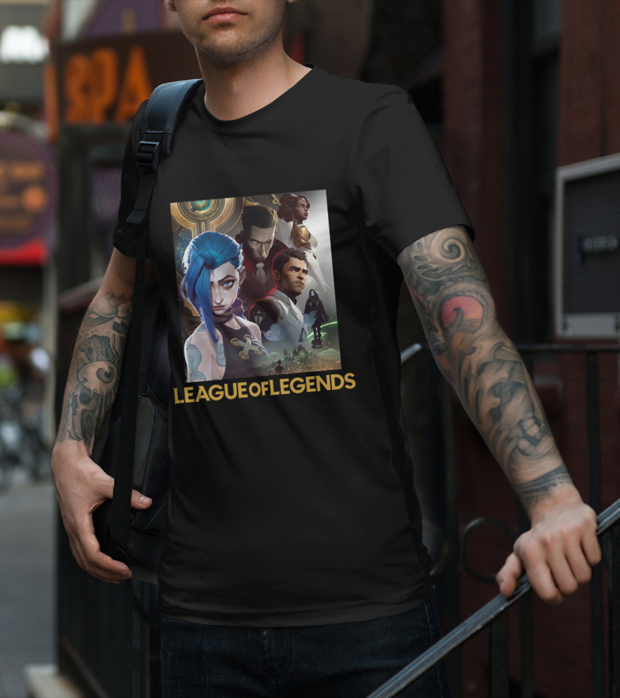 LEAGUE OF LEGENDS ARCANE CHARACTERS COLLAGE T-Shirt