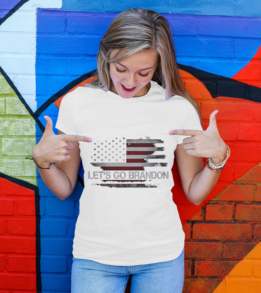 Let's Go Brandon American Flag Conservative Anti Liberal T-Shirt