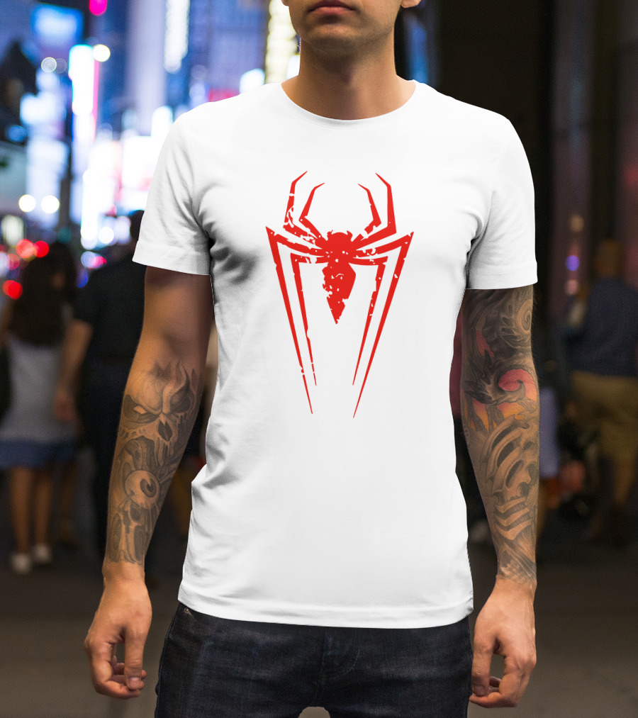 Venom Spiderman Red Distressed Spider T-Shirt