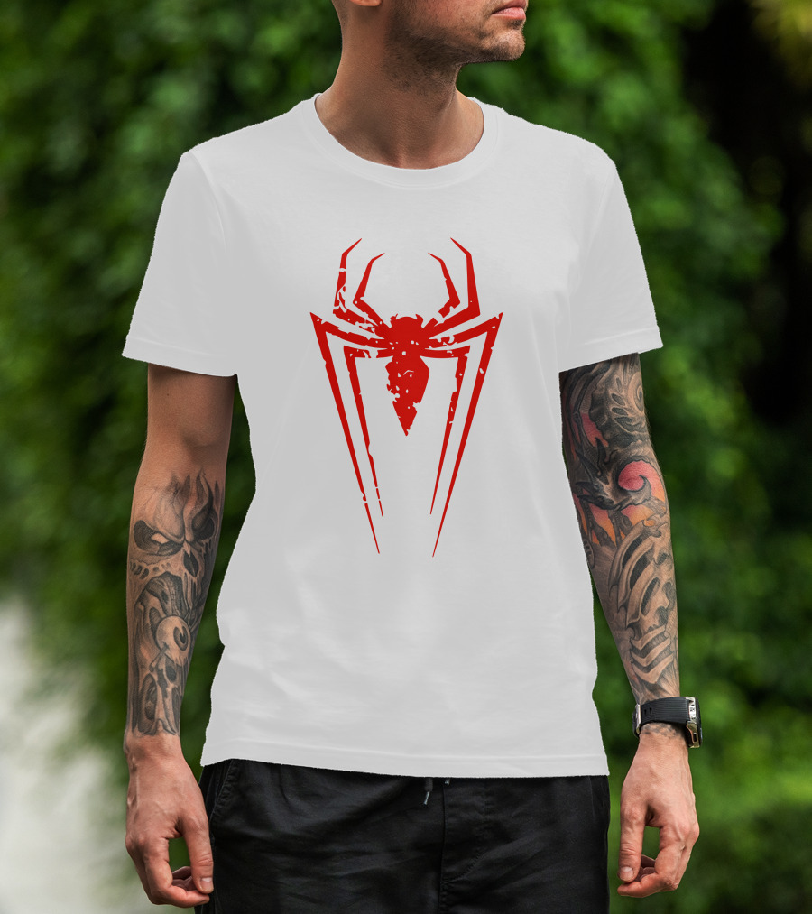 Venom Spiderman Red Distressed Spider T-Shirt