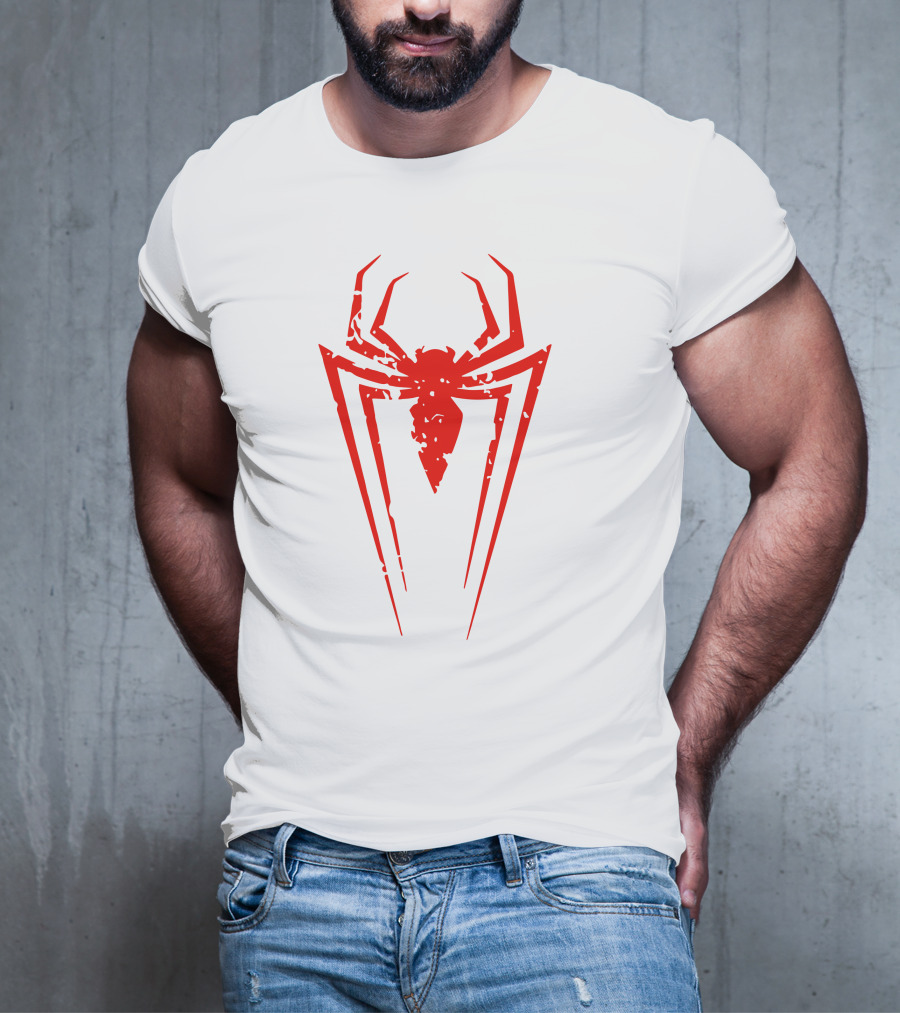 Venom Spiderman Red Distressed Spider T-Shirt