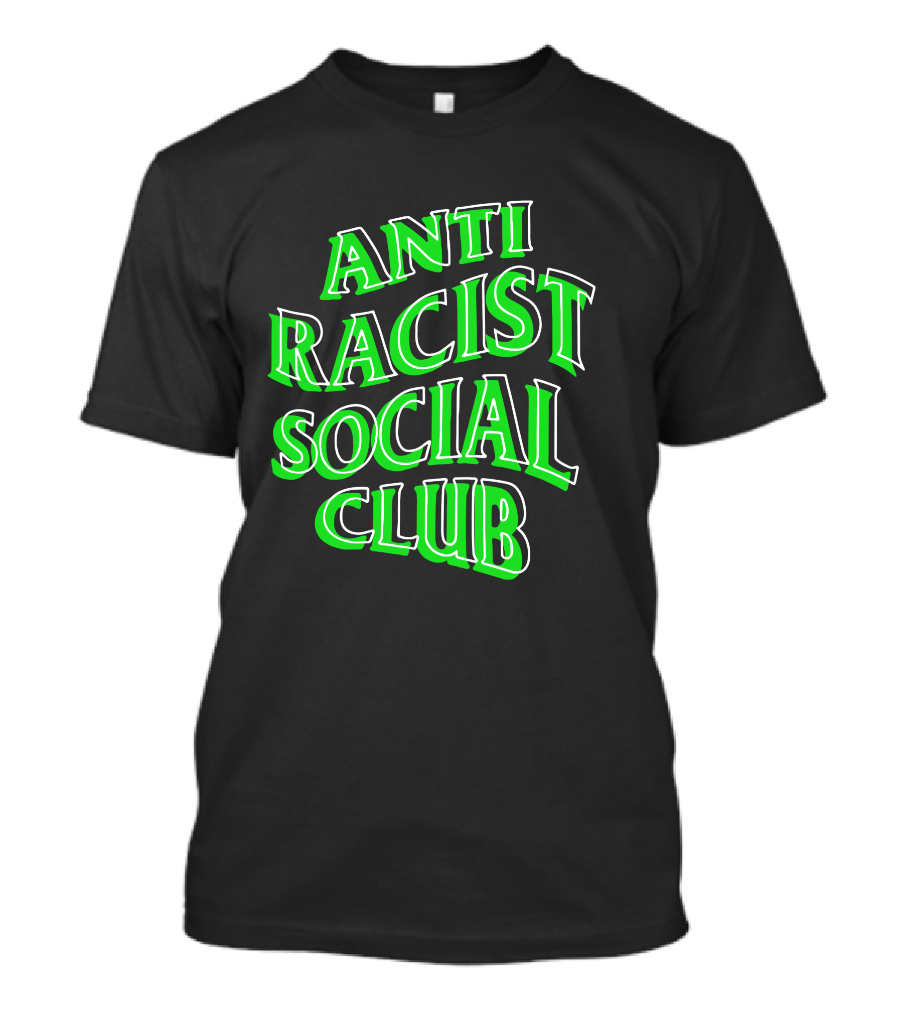 Anti Racist Social Club Green Text T-Shirt