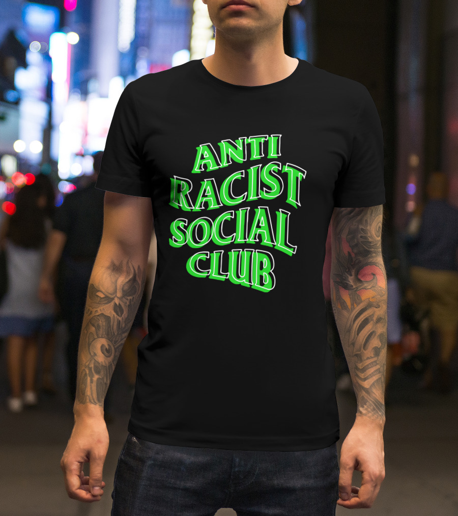 Anti Racist Social Club Green Text T-Shirt