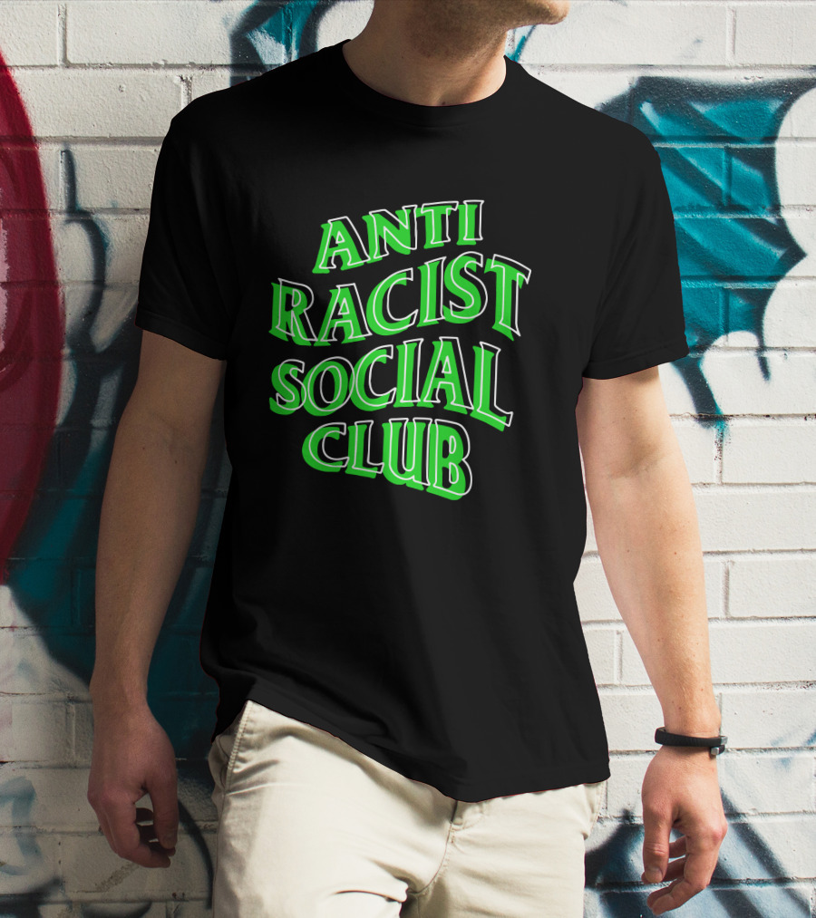 Anti Racist Social Club Green Text T-Shirt
