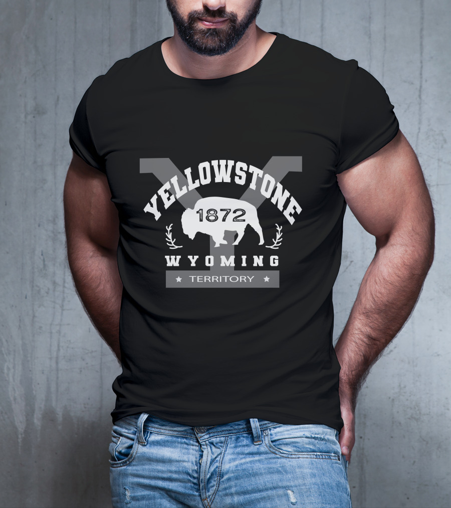 Yellowstone 1872 Wyoming Territory Buffalo Emblem T-Shirt