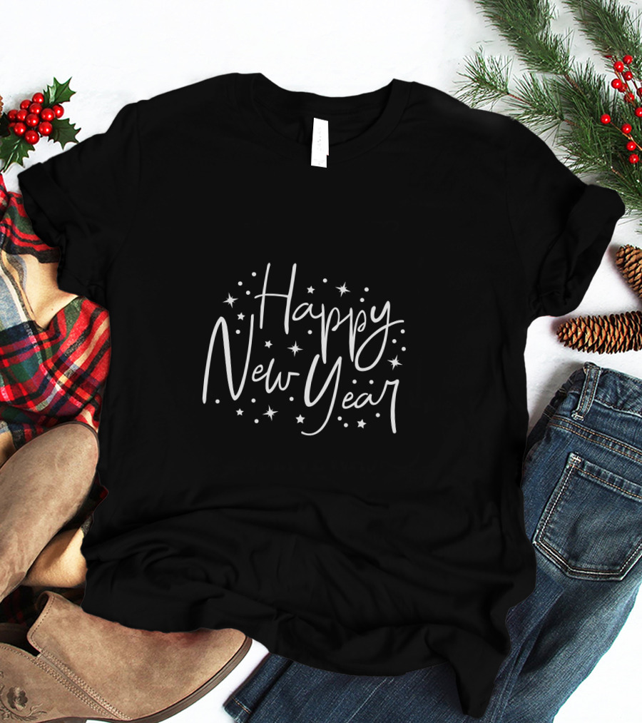 Happy New Year Stars And Dots T-Shirt