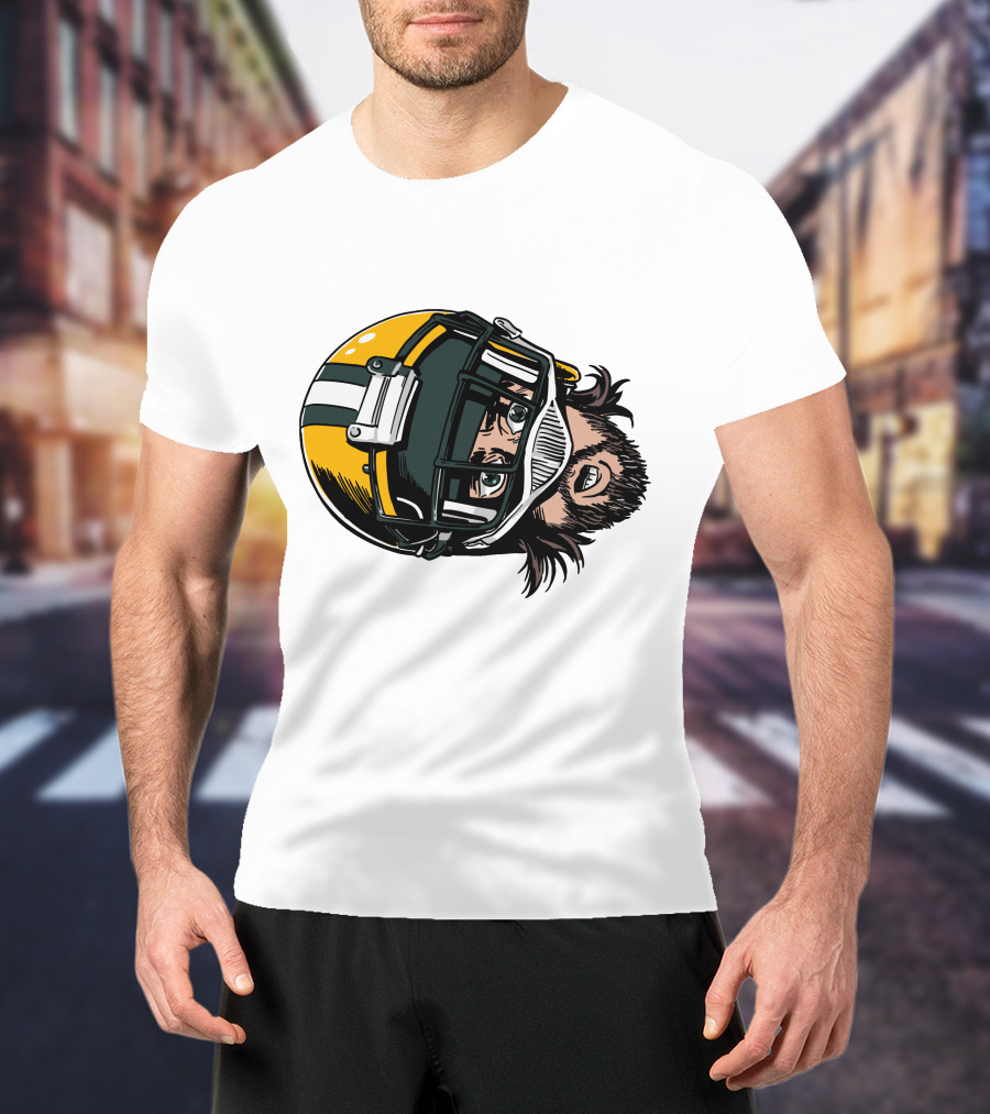Aaron Rodgers Green Bay Packers Helmet T-Shirt