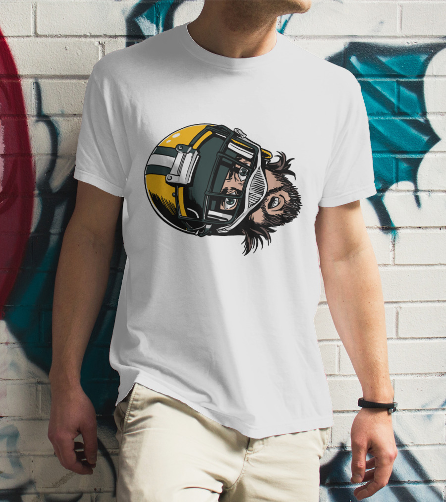 Aaron Rodgers Green Bay Packers Helmet T-Shirt