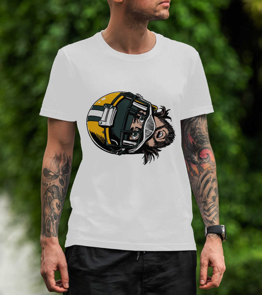 Aaron Rodgers Green Bay Packers Helmet T-Shirt