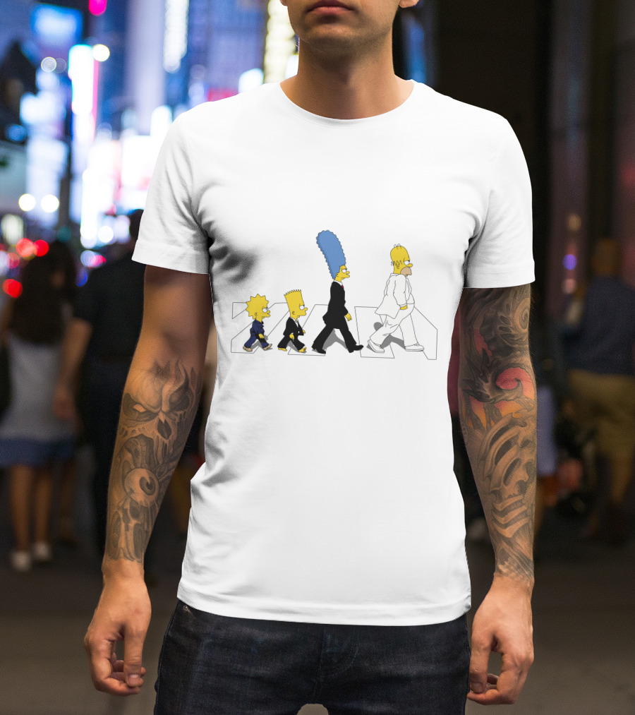 The Simpsons Abbey Road Parody Walking Family T-Shirt