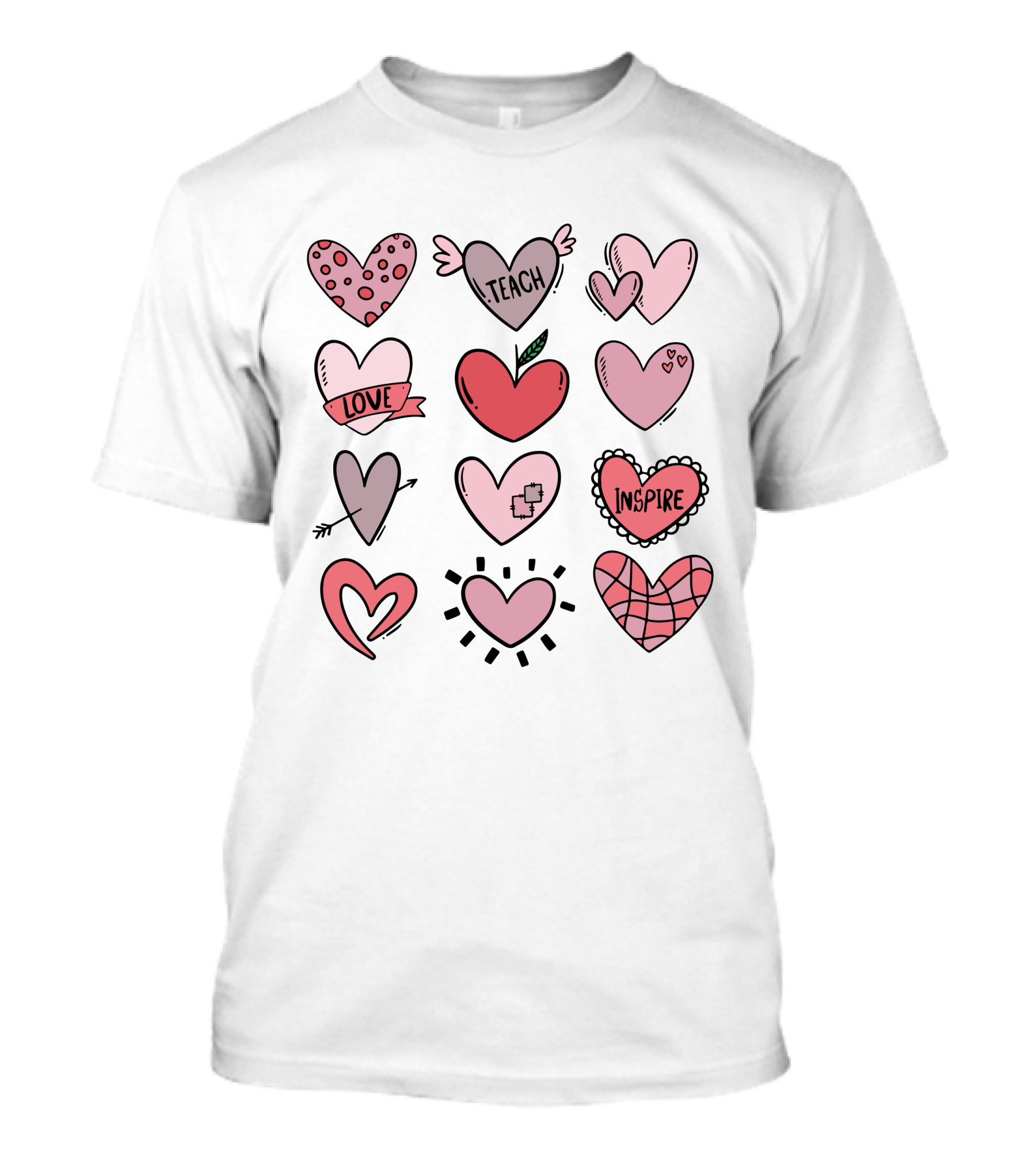 Teach Love Inspire Hearts Valentine T-Shirt