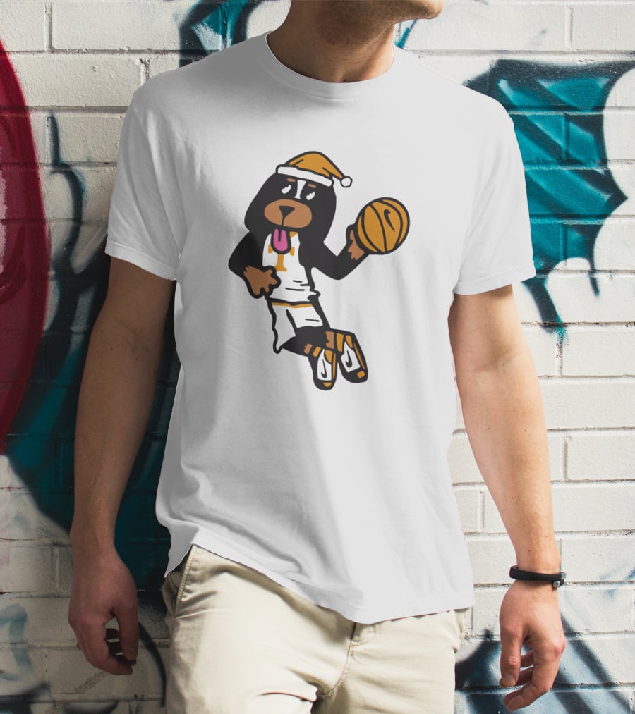 Tennessee Vols Smokey Basketball Santa Holiday Mascot Dunk T-Shirt