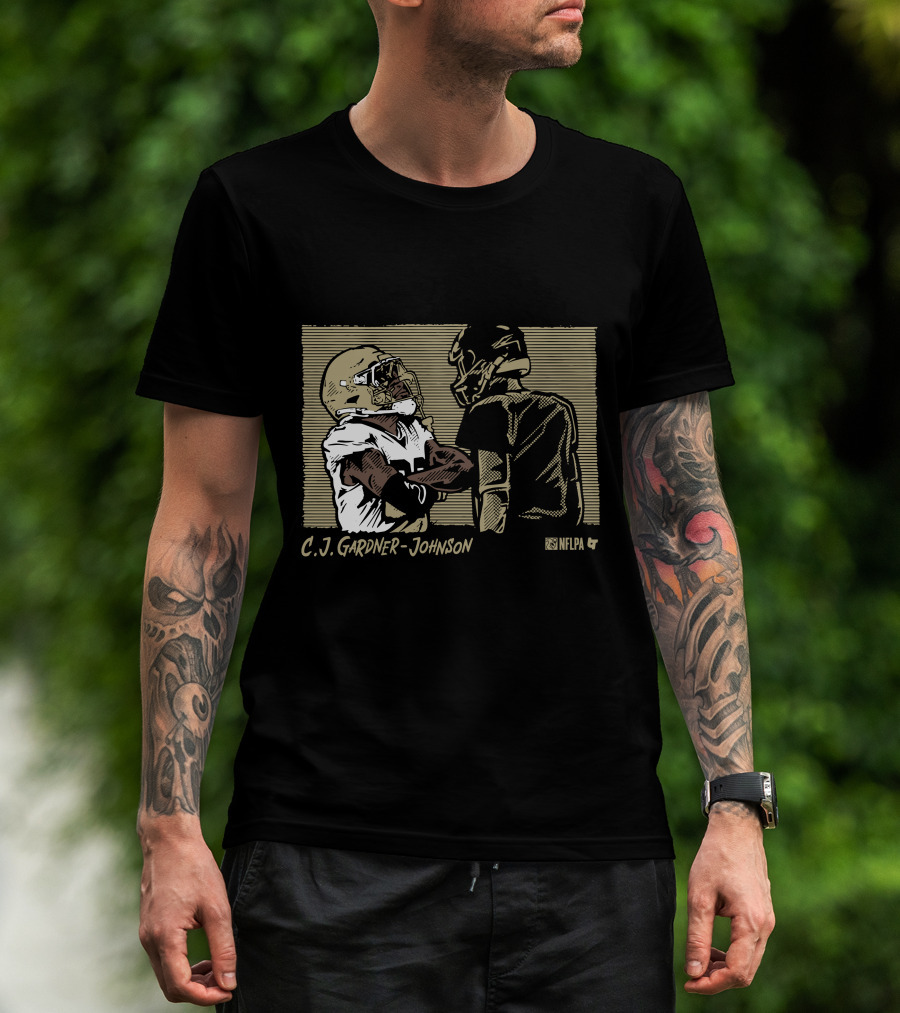 C.J. Gardner-Johnson NFLPA Confrontation With Helmeted Opponent T-Shirt
