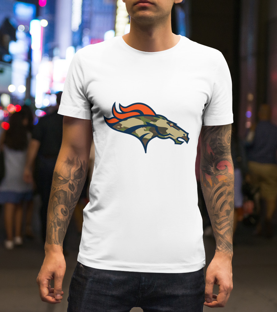 Denver Broncos Camo Horsehead Emblem T-Shirt