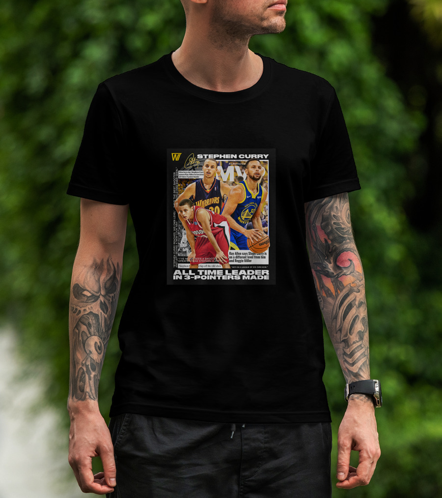Stephen Curry Warriors All Time Leader In 3-Pointers Made T-Shirt