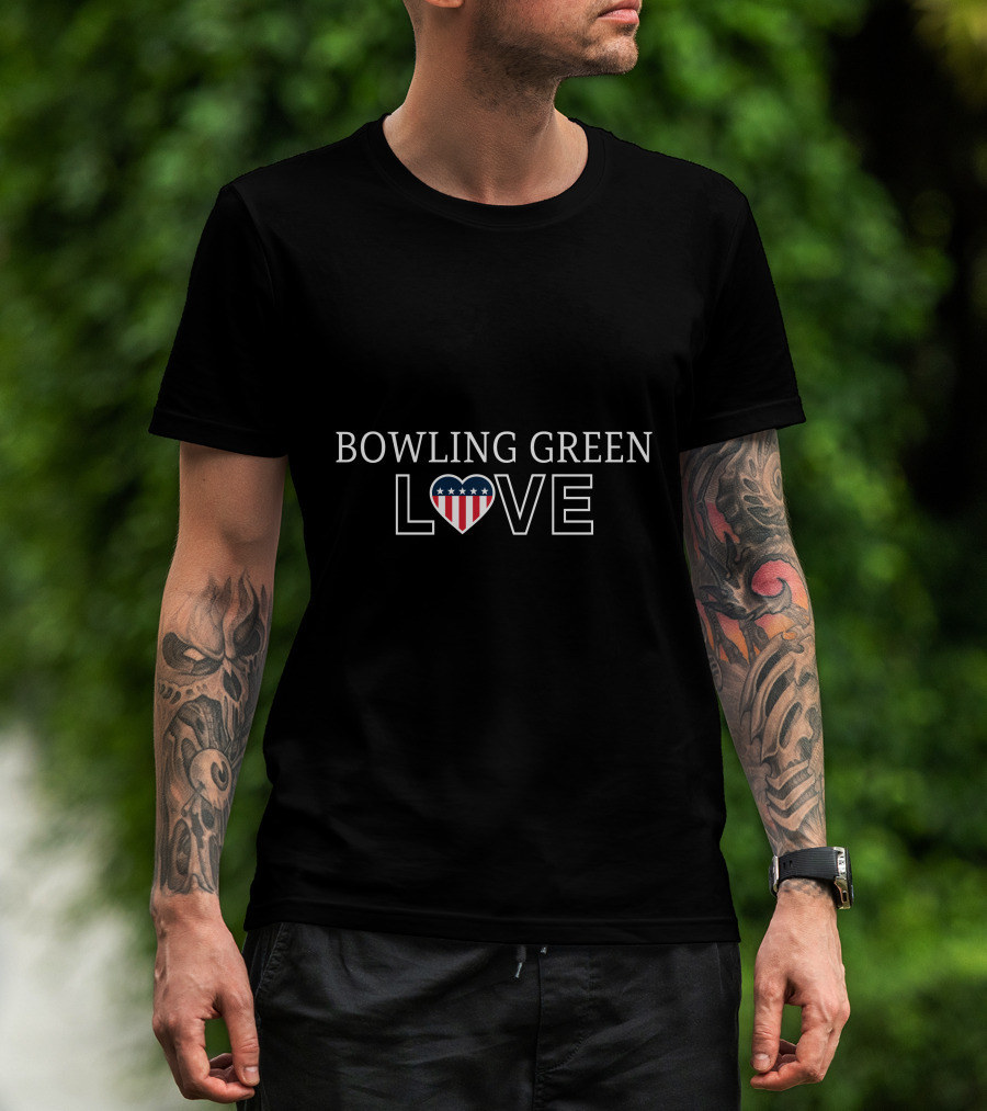 Bowling Green Love Heart Stars Stripes T-Shirt