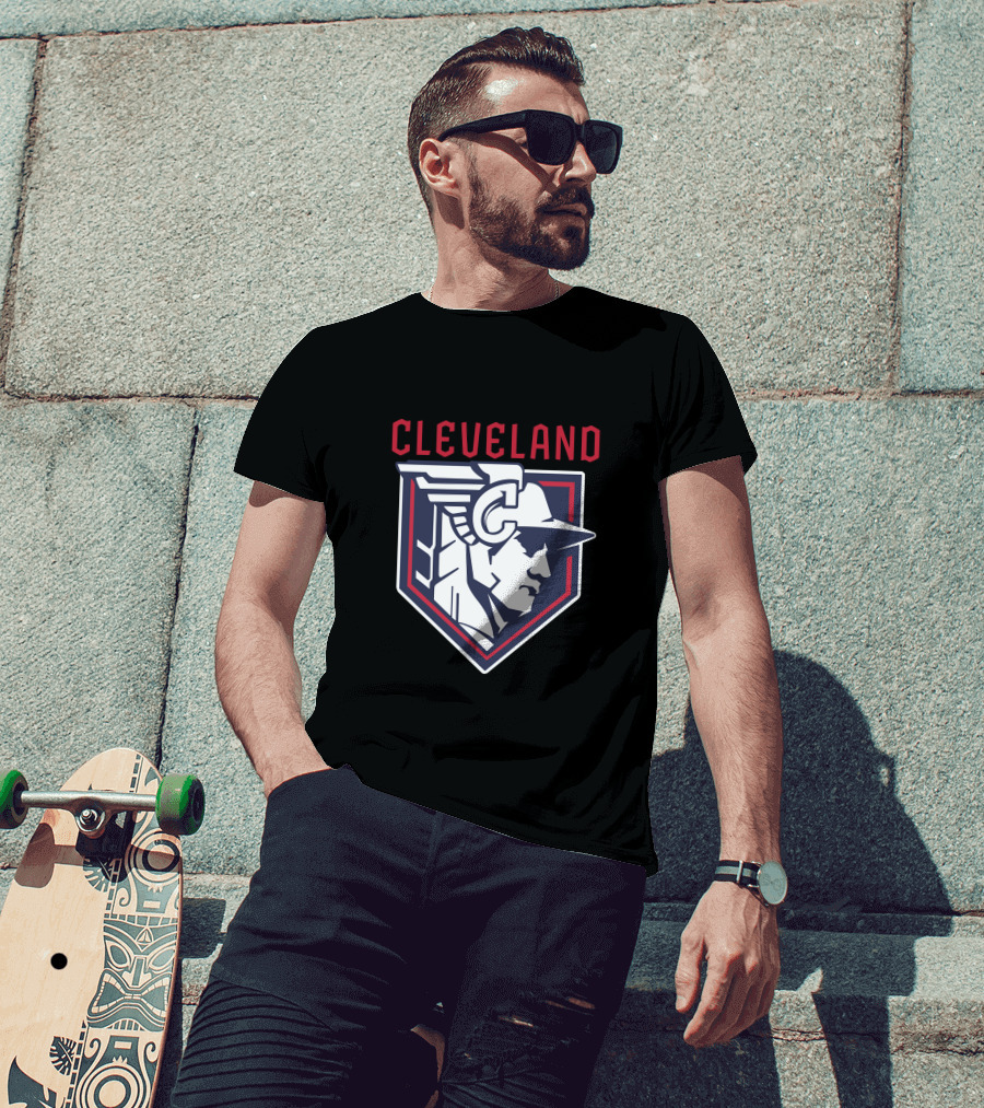 Cleveland Guardian-Inspired Baseball Emblem T-Shirt