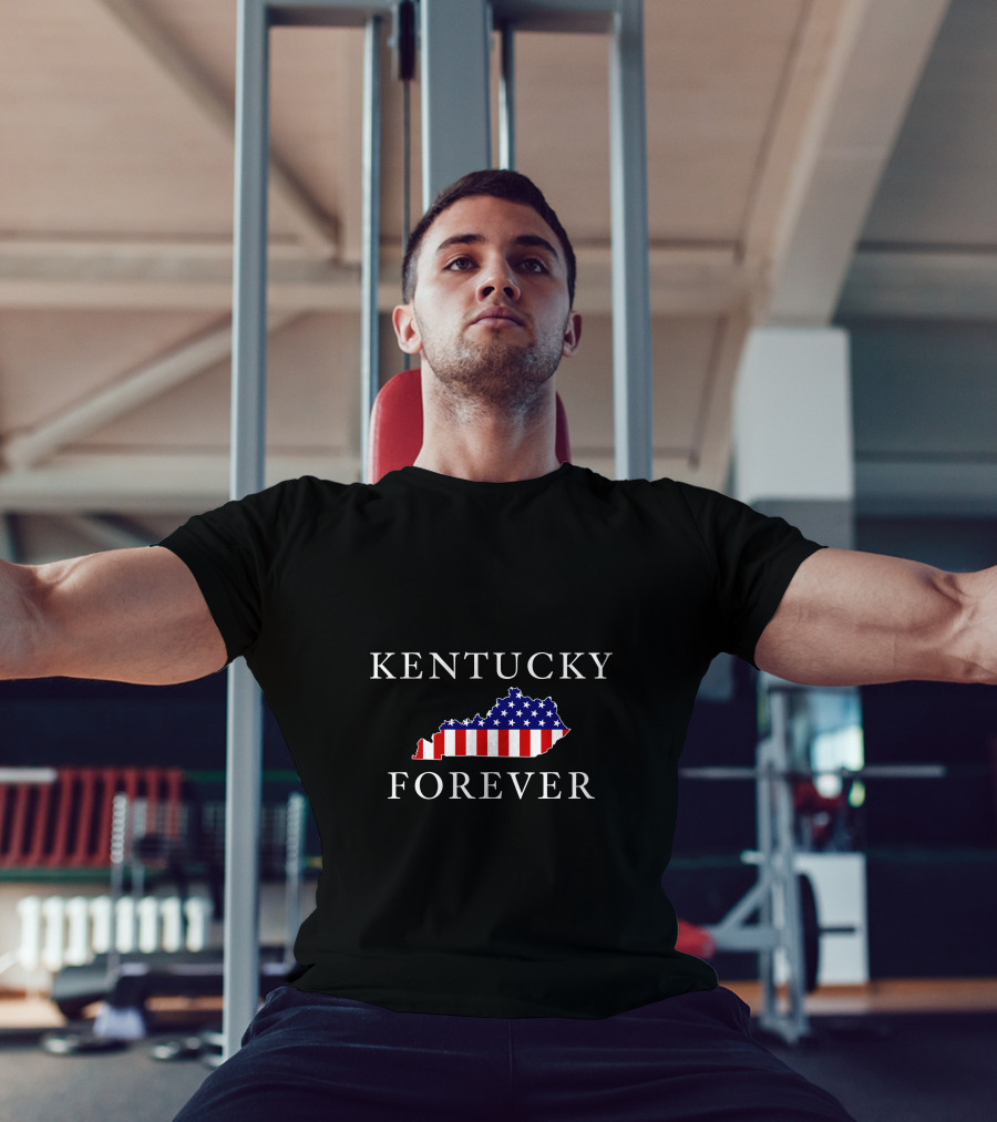 KENTUCKY FOREVER American Flag Map T-Shirt