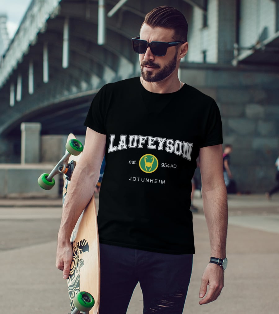 Laufeyson Est 954 AD Jotunheim Green Helmet T-Shirt