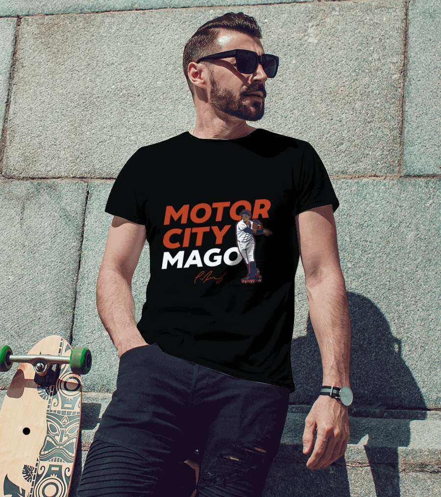 Motor City Mago Detroit Tigers Baseball Pitcher T-Shirt