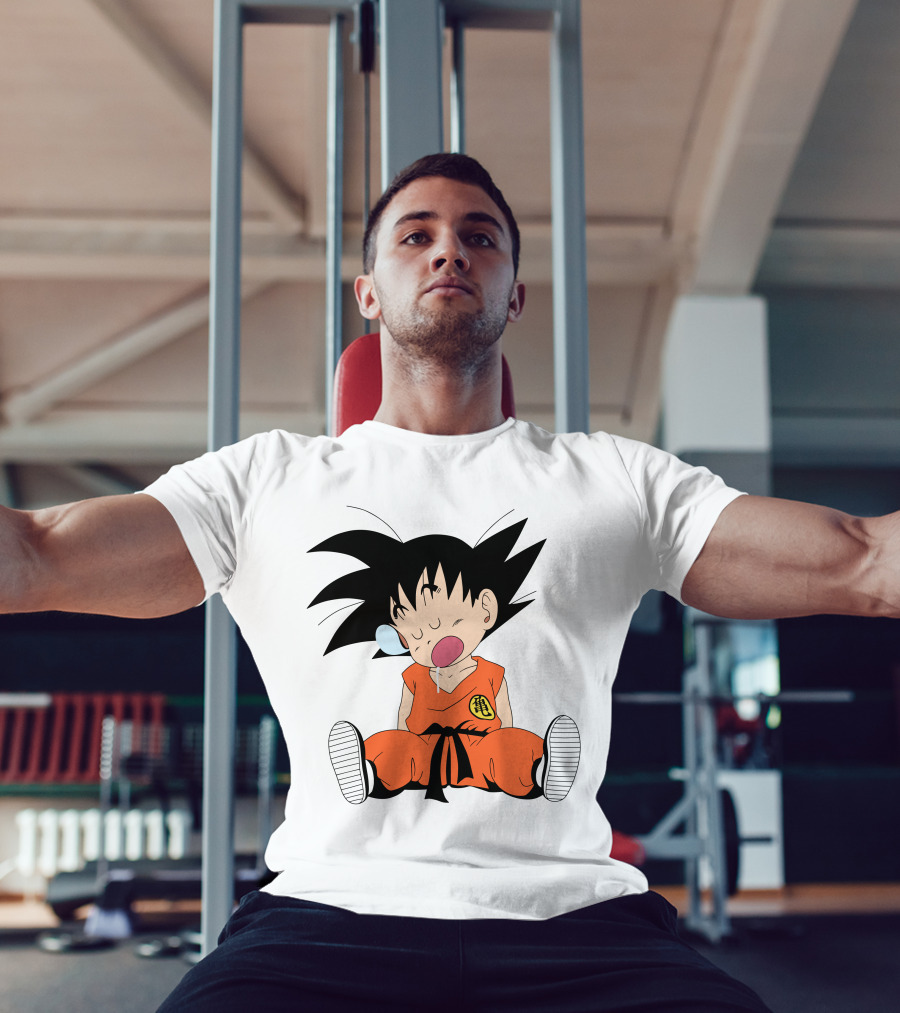 Baby Goku Sleepy Orange Gi Krillin Kanji Bubblegum Drool T-Shirt