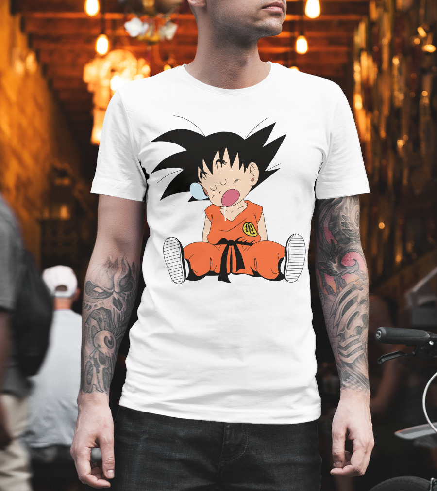 Baby Goku Sleepy Orange Gi Krillin Kanji Bubblegum Drool T-Shirt