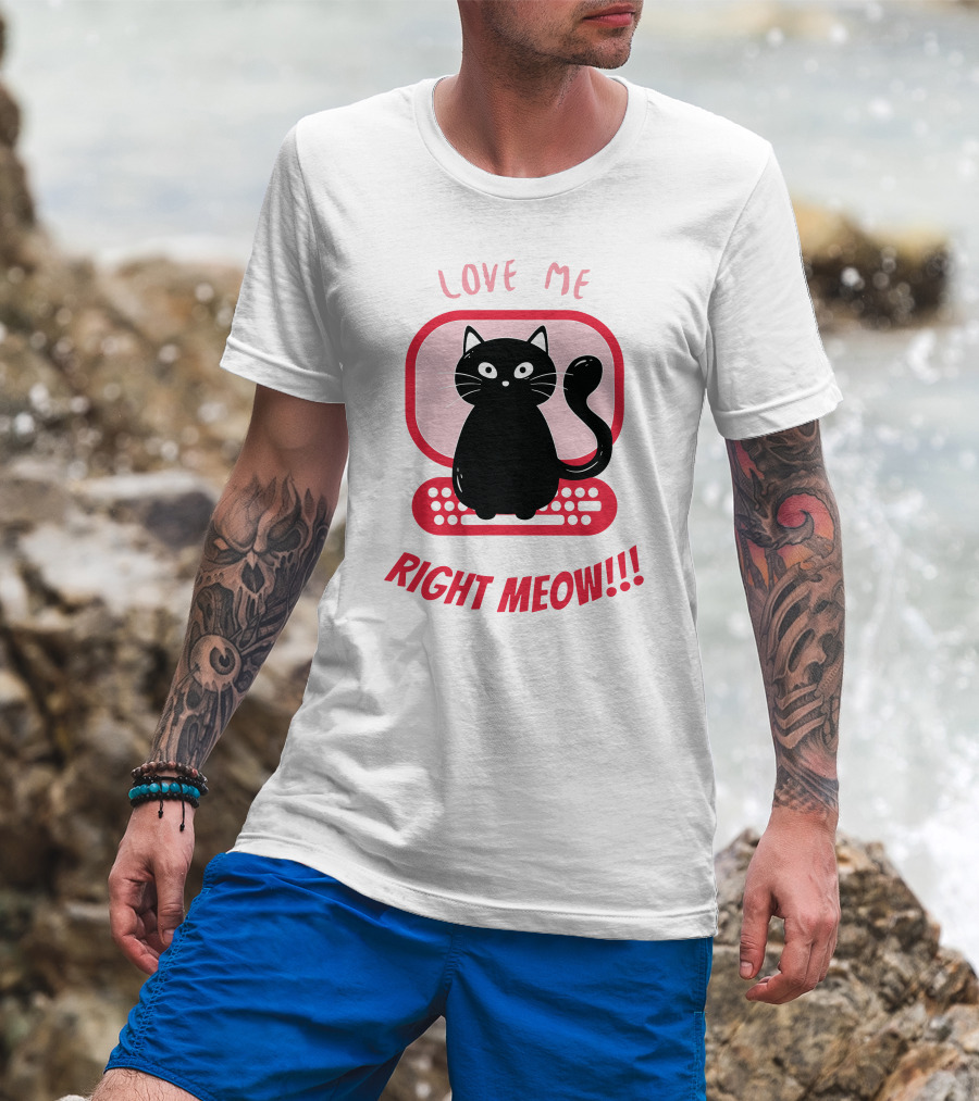 Love Me Right Meow Valentine Boss Kitty T-Shirt
