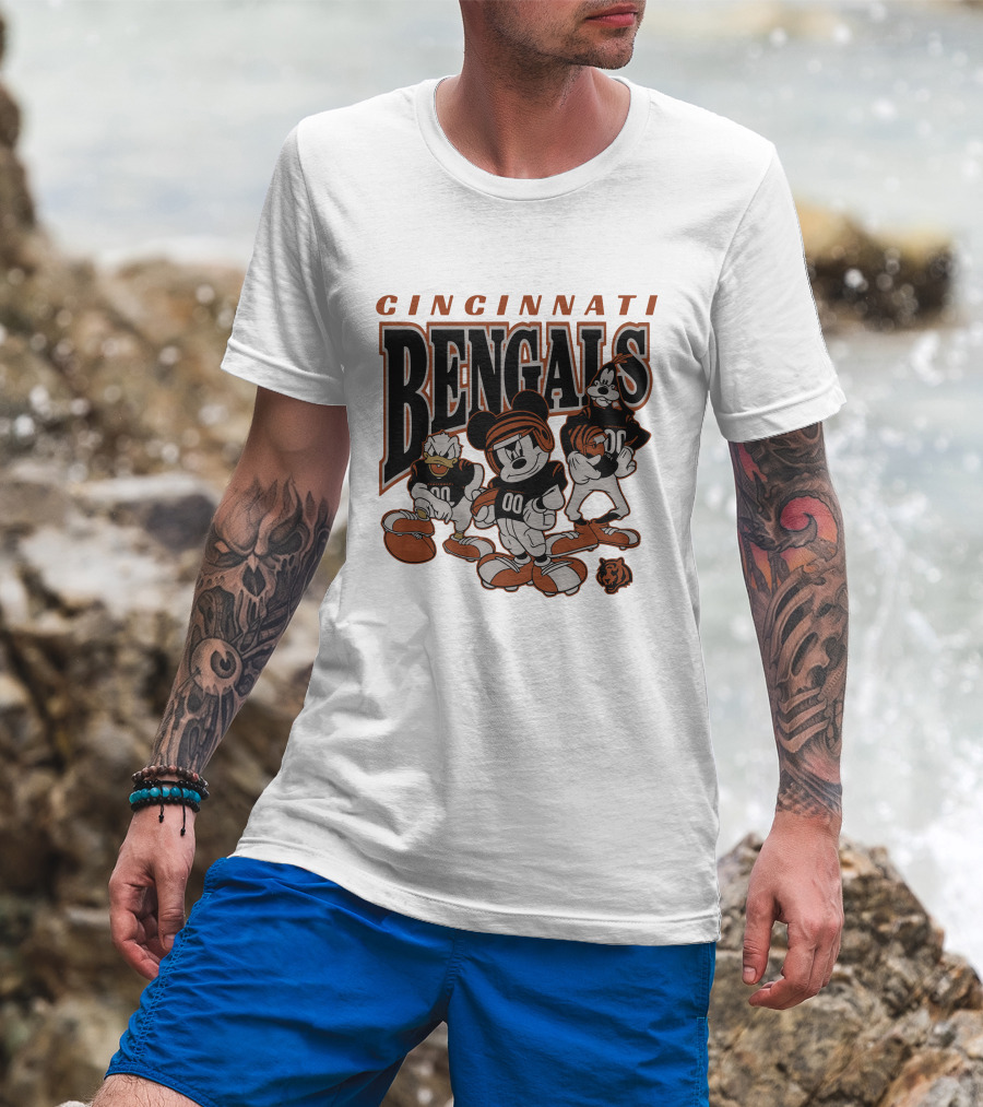 Cincinnati Bengals Disney Characters Vintage NFL Football T-Shirt