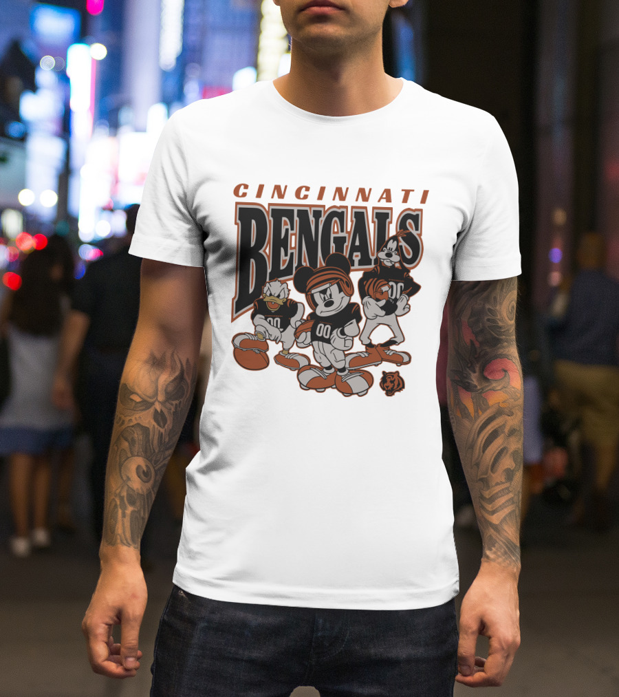 Cincinnati Bengals Disney Characters Vintage NFL Football T-Shirt