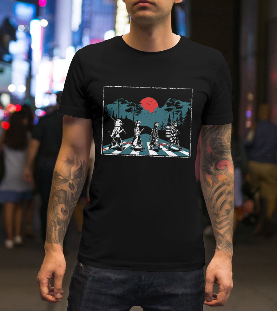 Demon Slayer Abbey Road Anime Crossover Street Crossing Montage T-Shirt