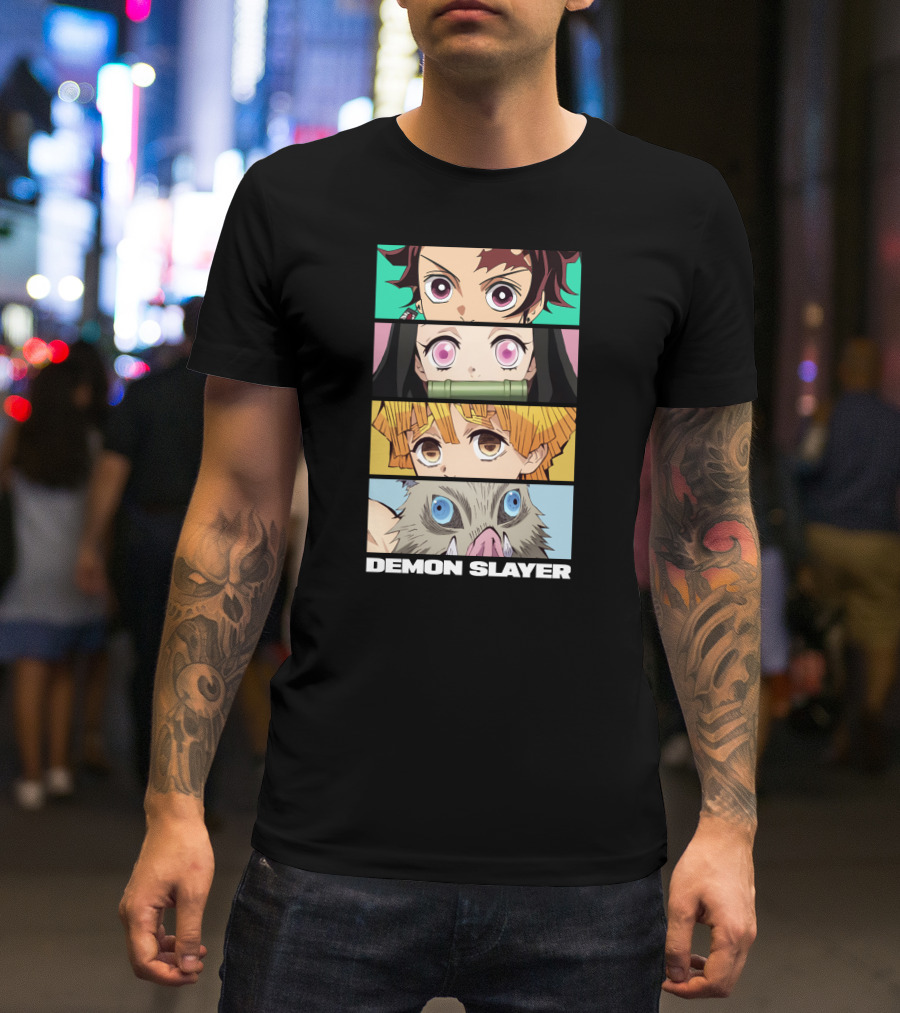 Demon Slayer Anime Characters Tanjiro Nezuko Zenitsu Inosuke T-Shirt