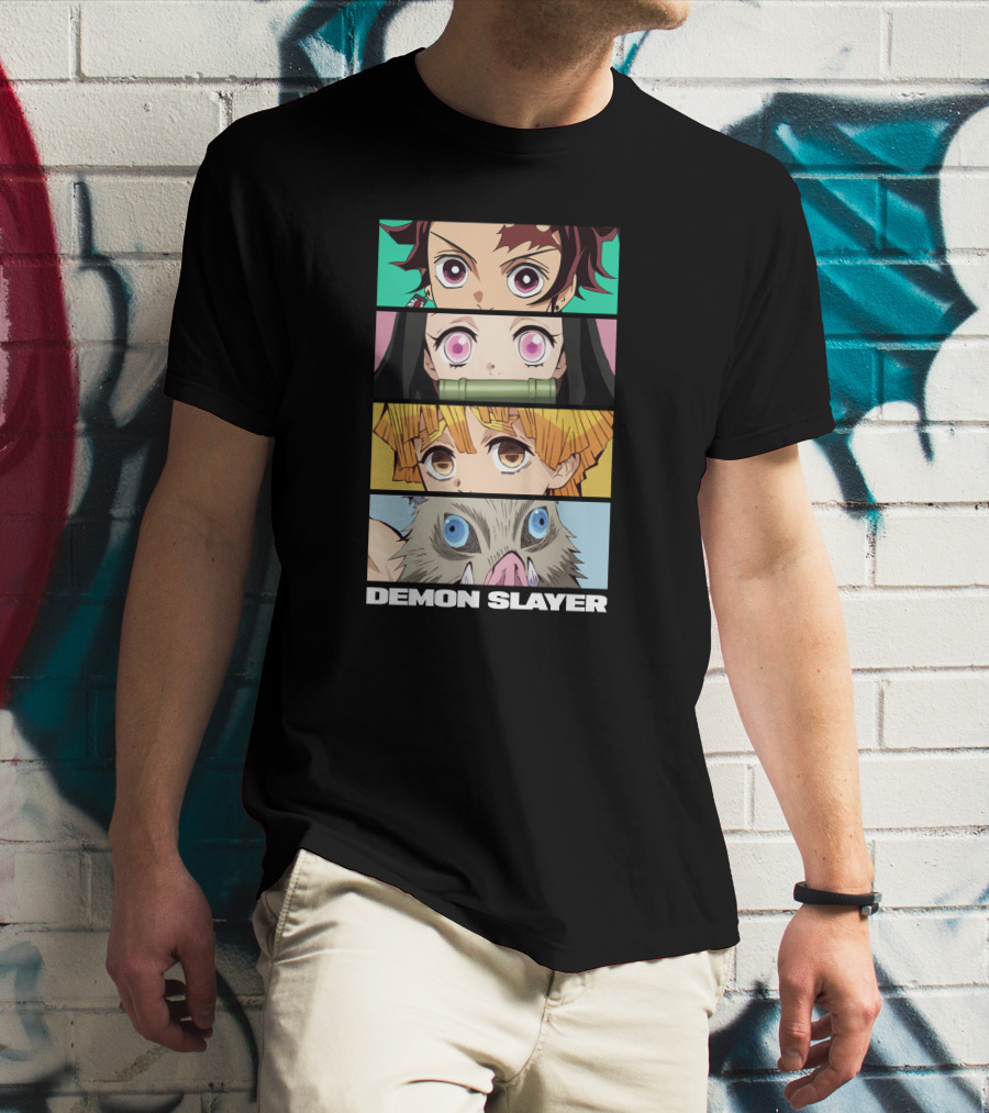 Demon Slayer Anime Characters Tanjiro Nezuko Zenitsu Inosuke T-Shirt