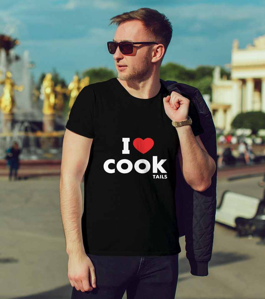 I Love Cocktails Cook Tails Funny Drinking Pun T-Shirt