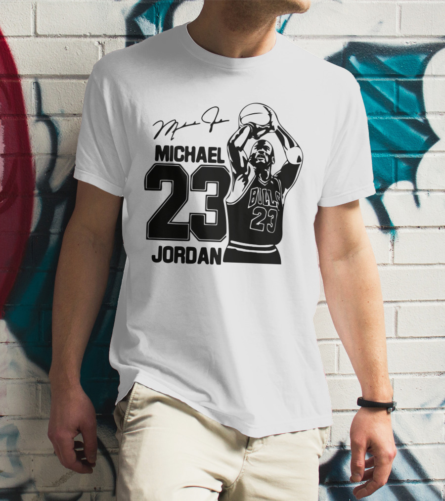 Michael Jordan 23 Bulls Basketball Signature T-Shirt