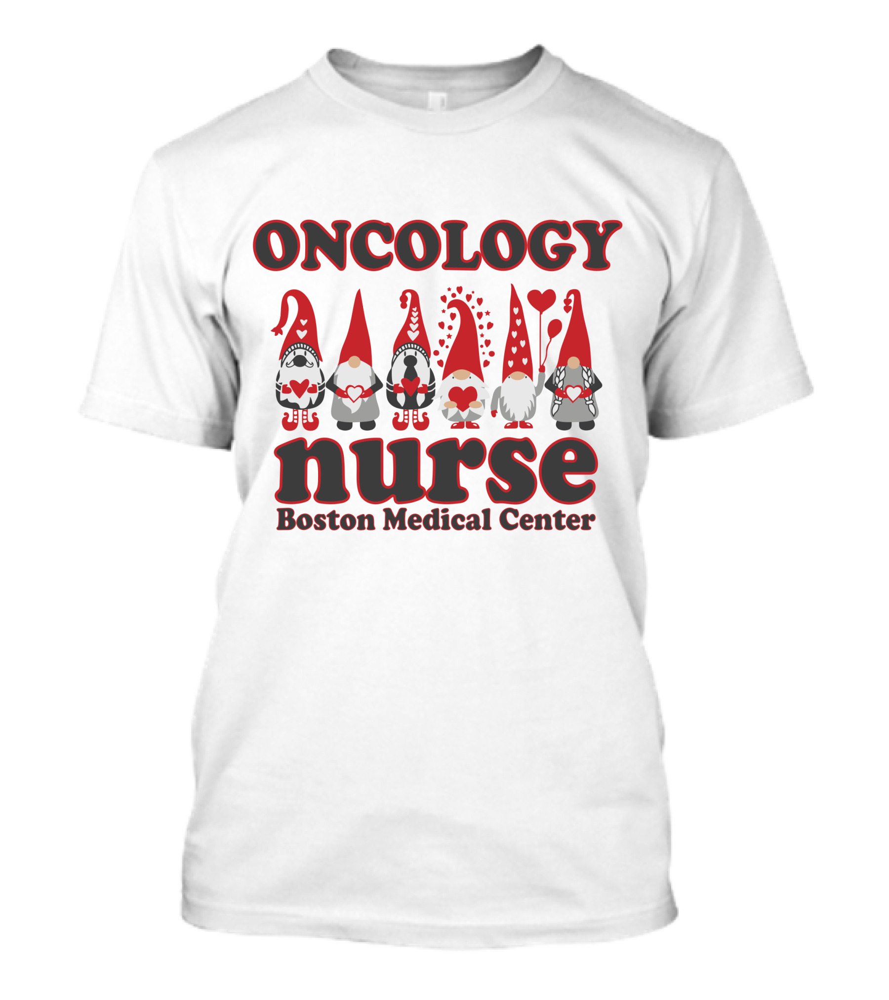 Oncology Nurse Boston Medical Center Valentine's Elf T-Shirt