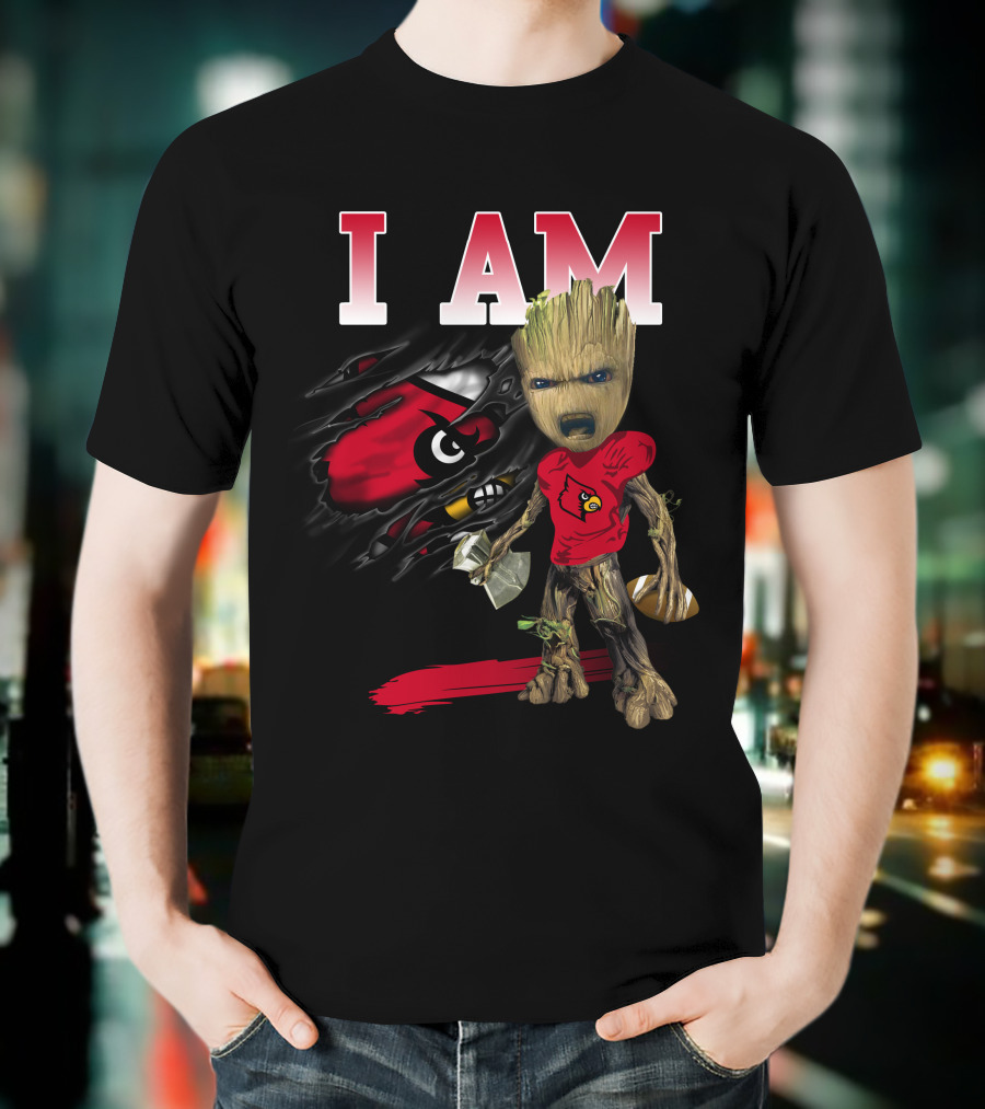 I Am Groot Louisville Cardinals Football Fan T-Shirt