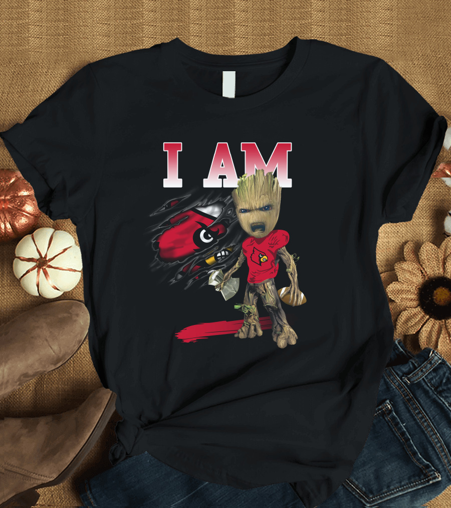 I Am Groot Louisville Cardinals Football Fan T-Shirt