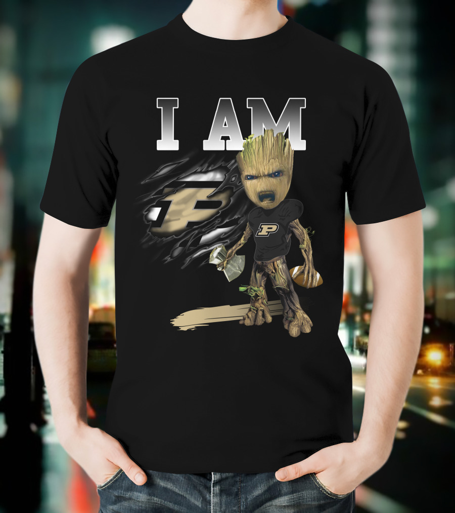 I Am Groot Purdue Boilermakers Football Avengers Crossover T-Shirt