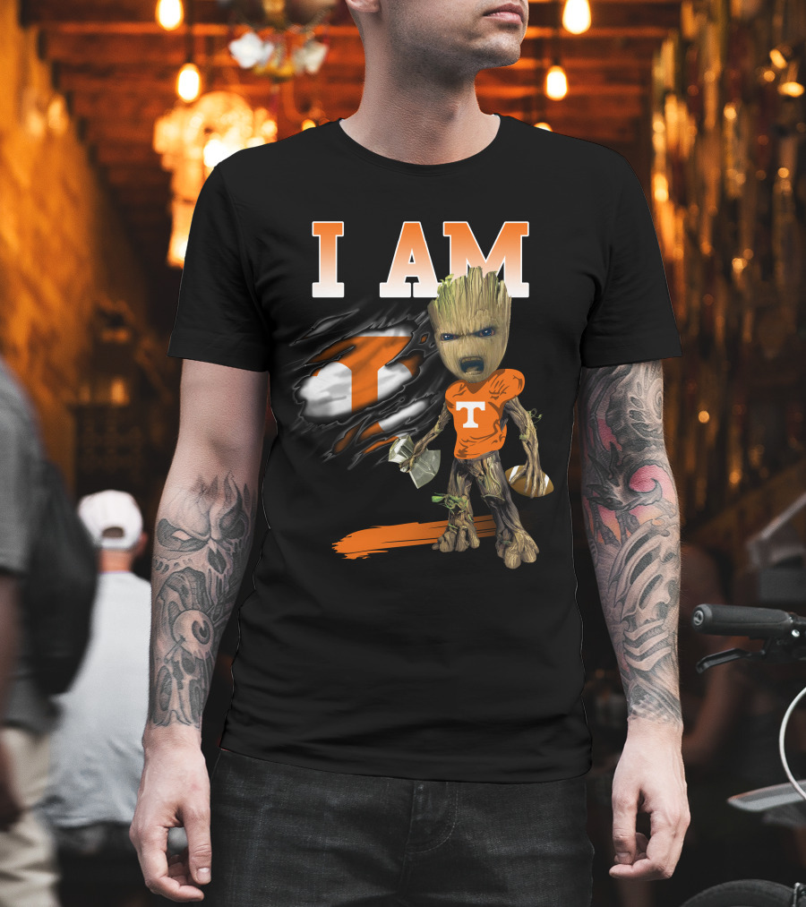 I Am Groot Tennessee Volunteers Fan Iconic Football Fusion T-Shirt
