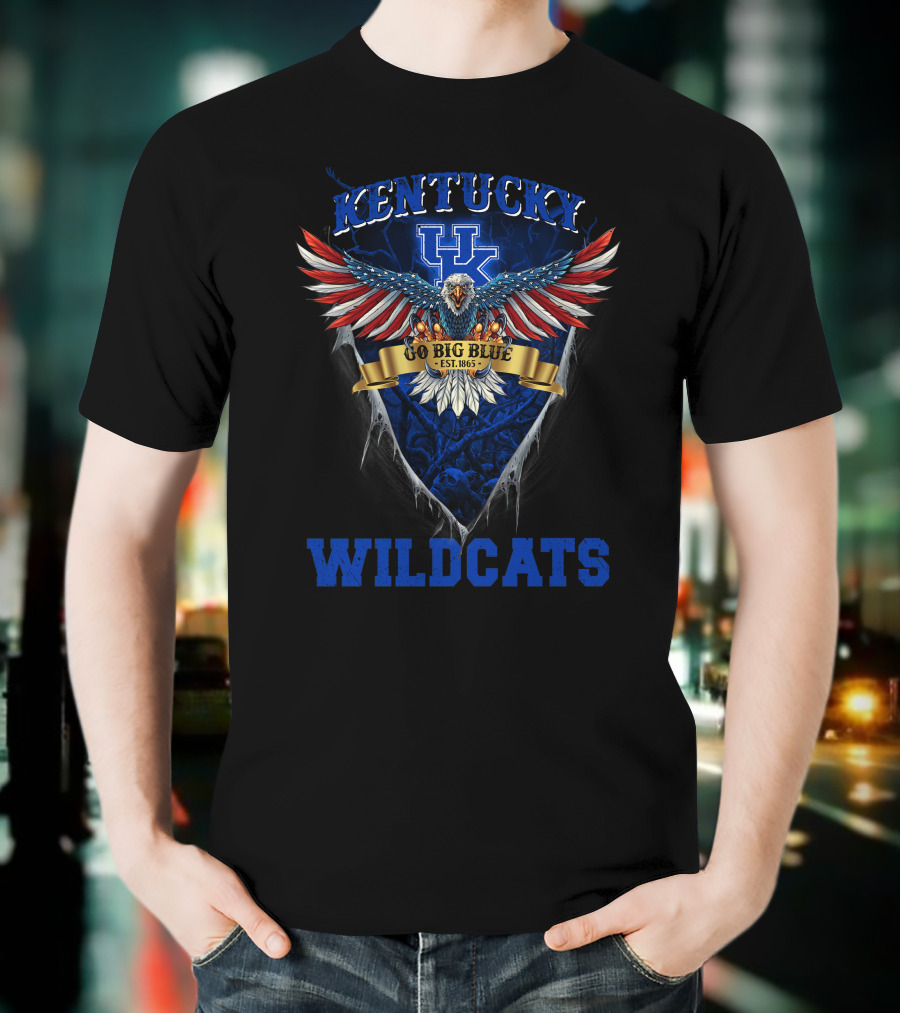 Kentucky Wildcats Go Big Blue Us Eagle Est. 1865 T-Shirt